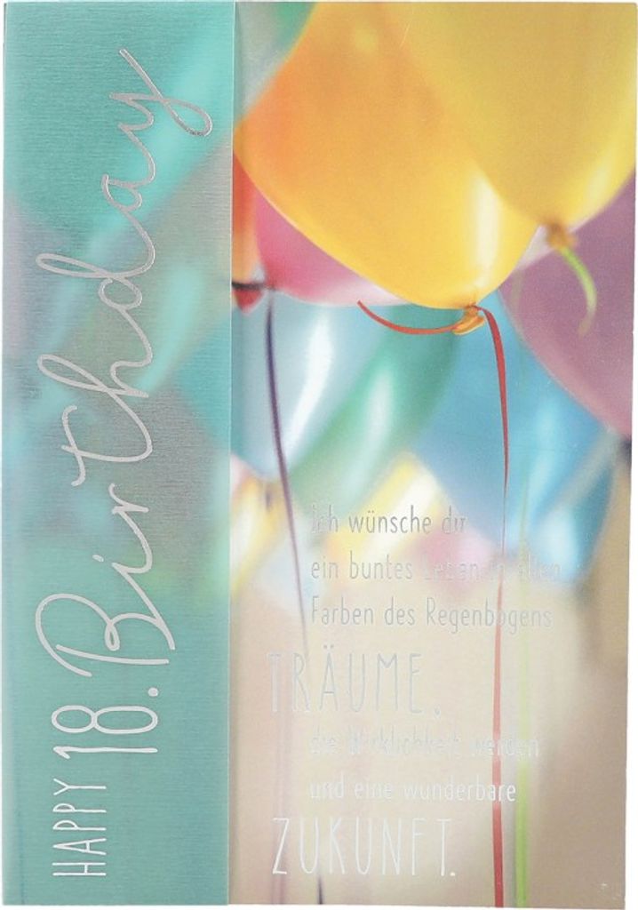1 xGeburtstagskarte 01/Happy1x8 Birthday Ich wünsche dir ein