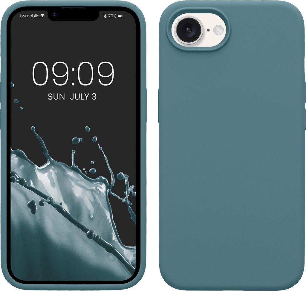 kwmobile Hülle kompatibel mit Apple iPhone 17e / iPhone 16e Hülle - Silikon Handy Case - Handyhülle weiche Oberfläche - kabelloses Laden - Arctic