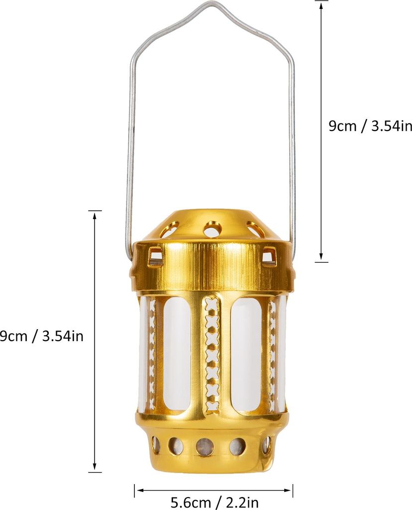 Tragbare Kerzenlaterne, Nachtangeln, hängende Outdoor-Camping-Lampe aus Aluminiumlegierung