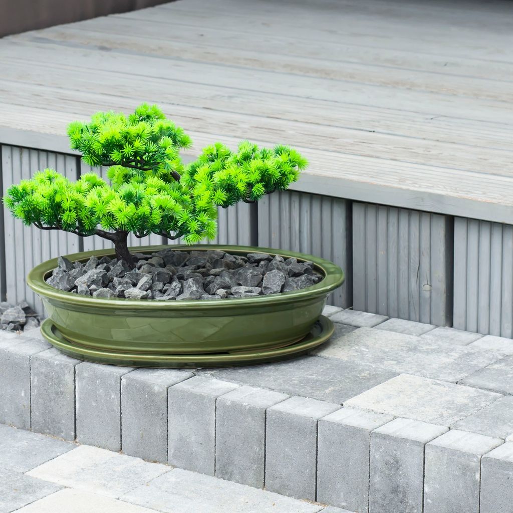 Bonsai Schale Baum Mini Garten Keramik Ton Blumentopf Produktbild 7