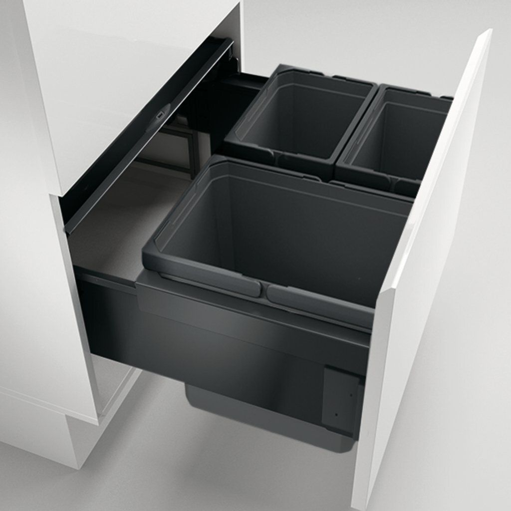Naber Cox Base 360 K/600-3, Abfallsammler für Frontauszüge, ohne Biodeckel, anthrazit, H 360 mm 8013489