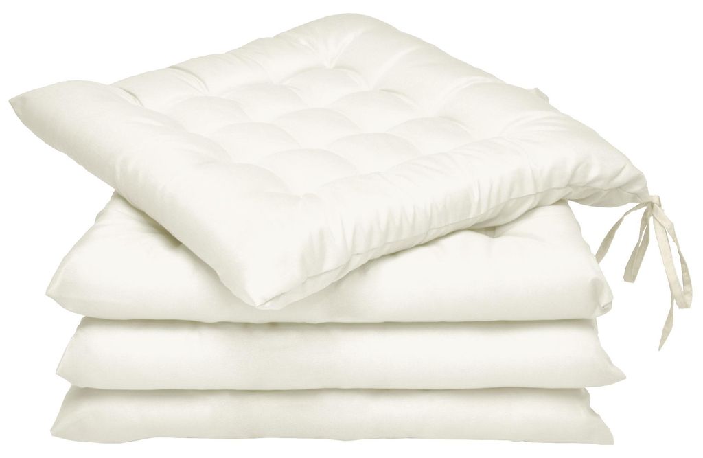 Beautissu Set di 4 cuscini per sedia 40x40 con nastri Lea Immagine del prodotto 