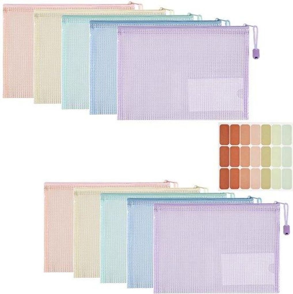 10er-Set wasserdichter A5-Blockheft mit Schnellverschluss, Schnellverschluss-Heftklammern, Dokumenten-Block, Papier, Rezepten, Kosmetik, 5 Farben