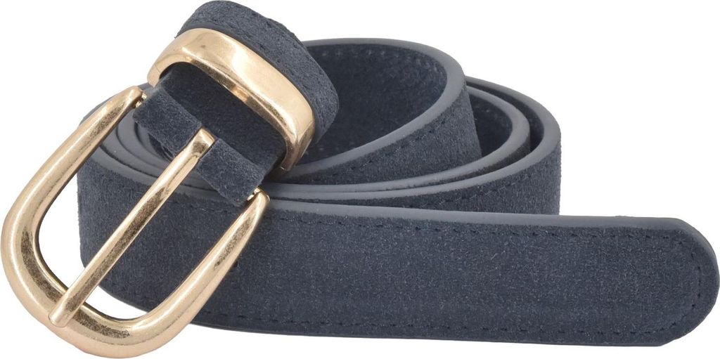 styleBREAKER Damen Echtleder Gürtel 3 cm | weiches Rindsleder Velours Optik | Edle Antik Gold Schnalle | Vintage Wildleder Look für Jeans & Kleid...