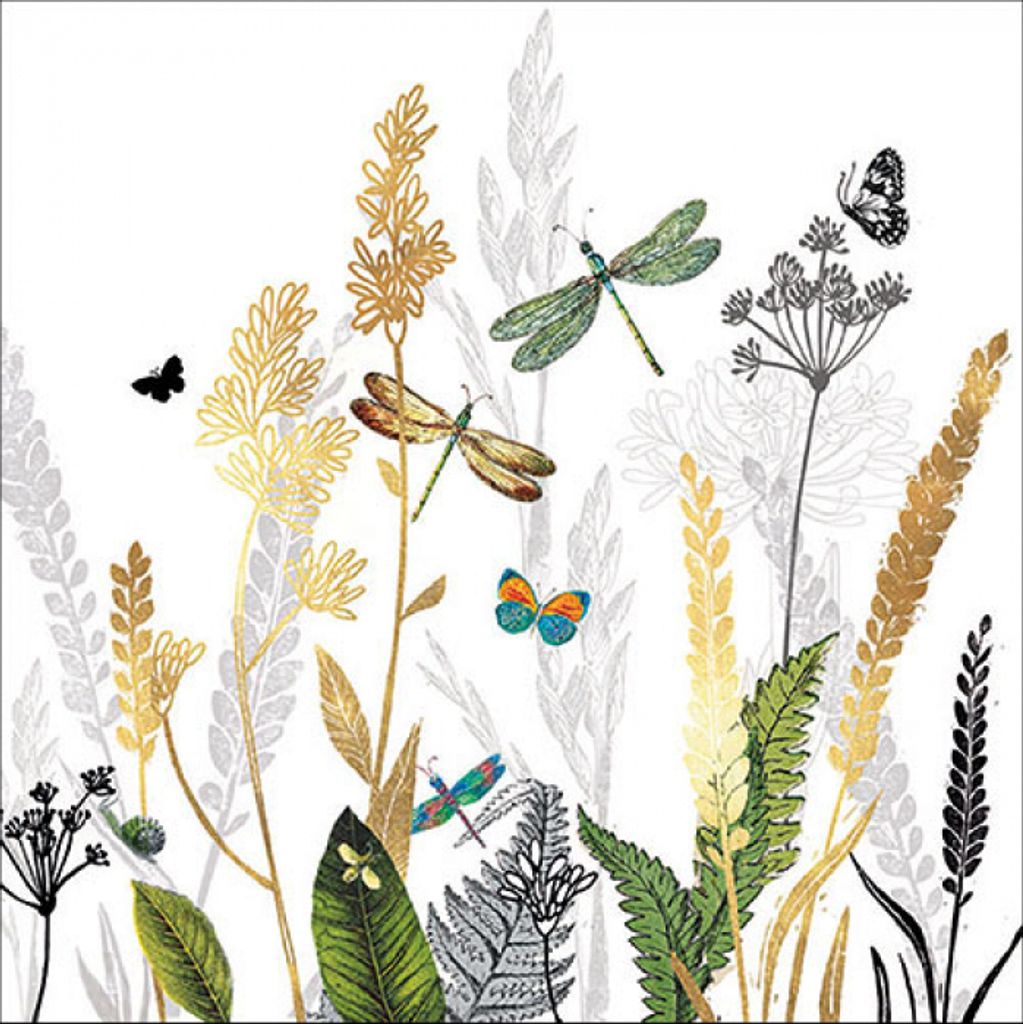 Ambiente Servietten Zierblüten weiß 25 cm