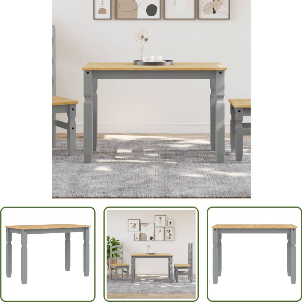 The Living Store Esstisch Corona Grau 112x60x75 cm Produktbild 