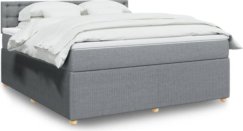 Maison Exclusive - Boxspringbett mit Matratze Hellgrau 180x200 cm Stoff