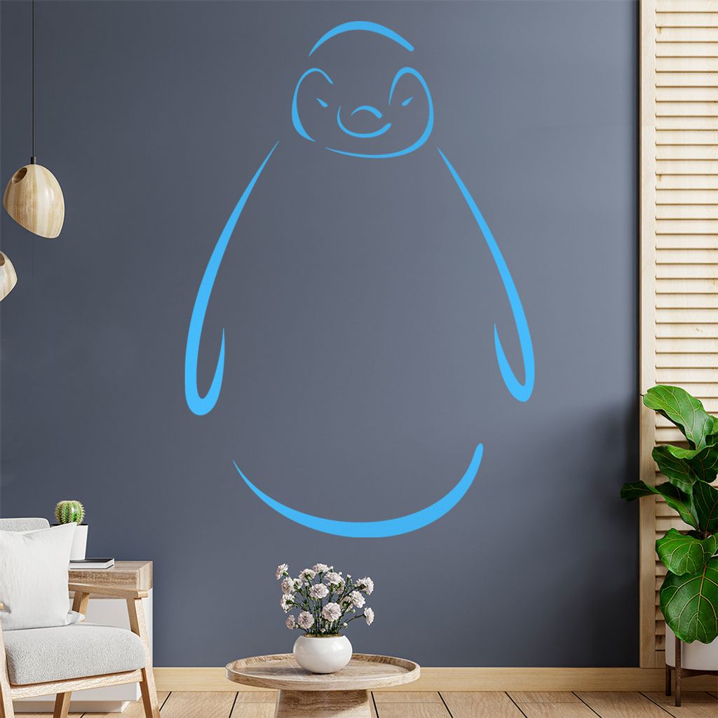 Pinguin Linien Wandtattoo in 6 Größen - Wandaufkleber Wall Sticker - Dekoration, Küche, Wohnzimmer, Schlafzimmer, Badezimmer