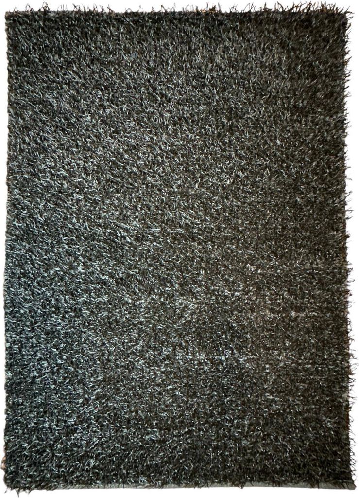 Teppich LIMO SHAGGY HANDGEKNÜPFT | Farbe: Schwarz; Größe: 70x140 cm | strapazierfähig und leicht zu reinigen | Wohnzimmer | Schlafzimmer