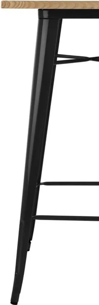 Table de bar Bolero Bistro avec plateau en bois noir 60x60cm robuste - 7