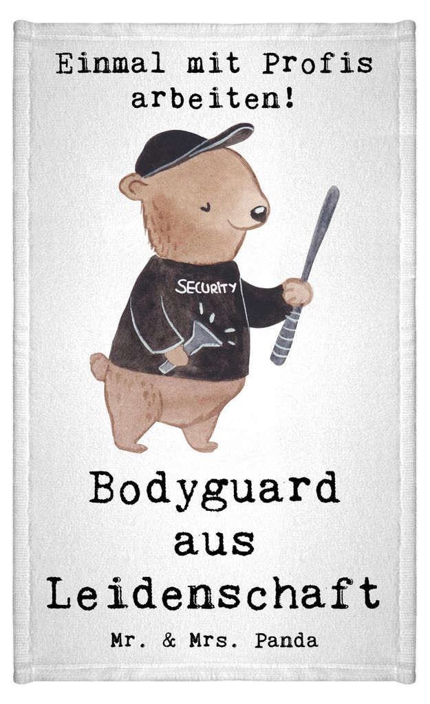 Mr. & Mrs. Panda Handtuch Bodyguard Leidenschaft - Weiß - Geschenk, Gäste-WC, gäste wc, Frotteetuch, Gästehandtuch 30x50, Personenschützer, Kl...