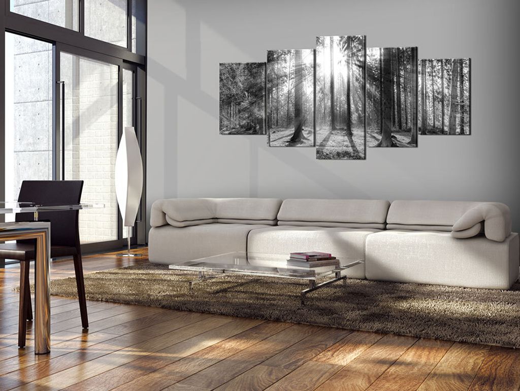 Akustikbild Wald Baum 200x100 cm Bilder Akustikschaum Hochleistungsschallabsorber Schallschutz Leinwand 5 tlg Wandbild Raumakustik Schalldämmung c...