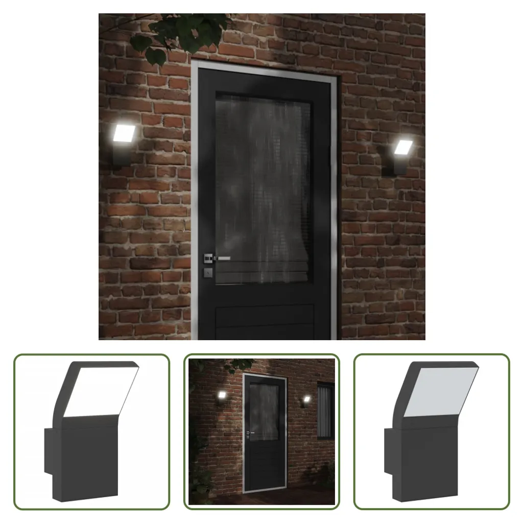 Applique LED Design Nero Esterno The Living Store Alluminio IP54