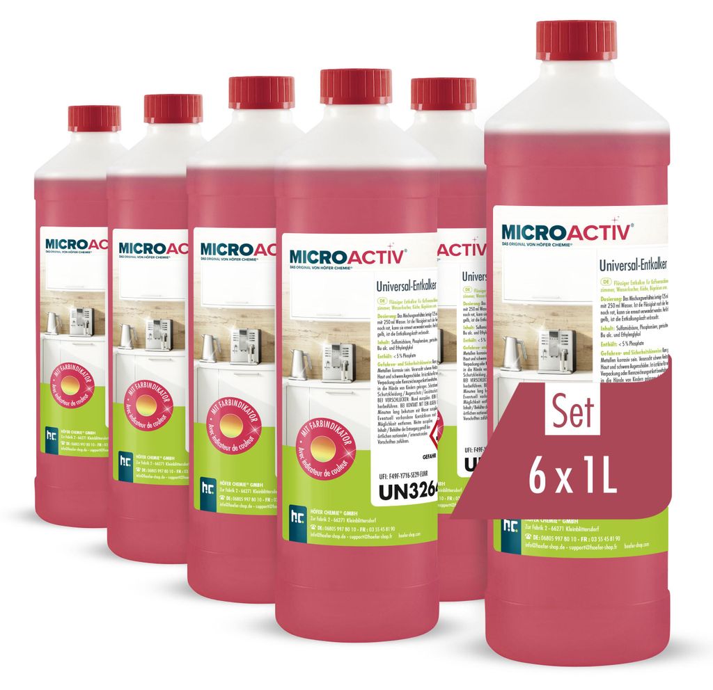 6x1 L Microactiv® Universal Entkalker mit Farbindikator für Produktbild 