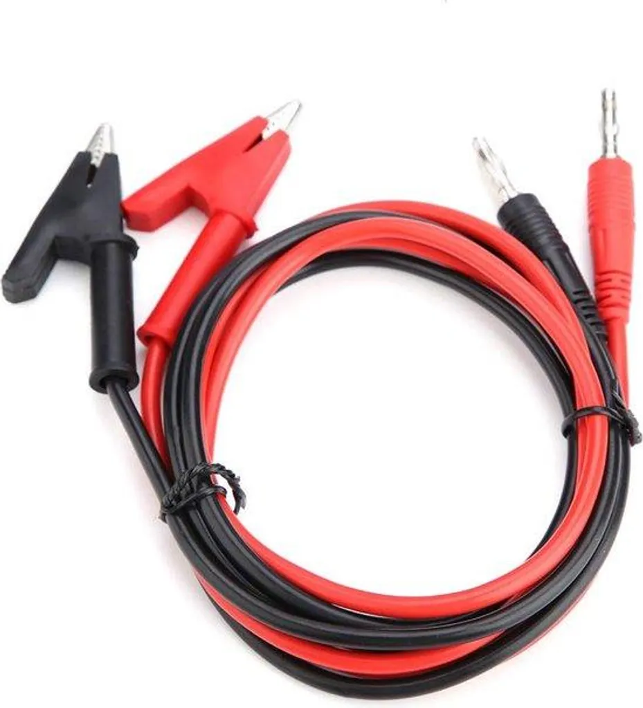 Câble P1040 avec Fiche Banane 4mm vers Pince Crocodile en Silicone 1m