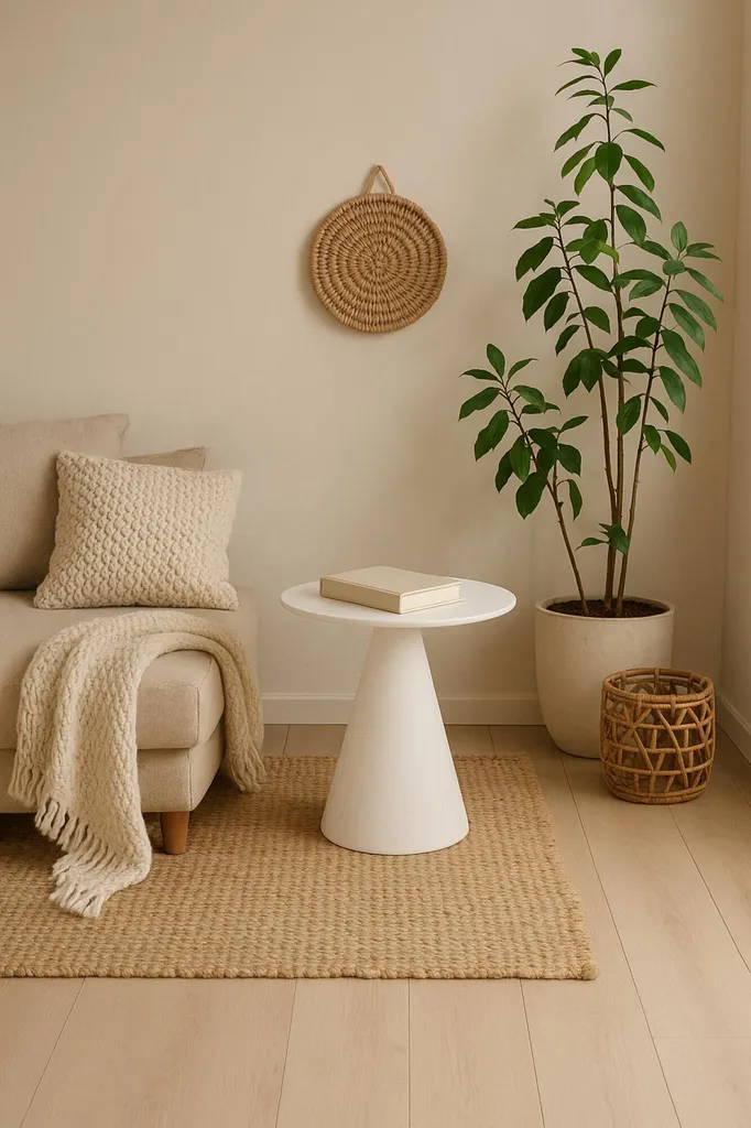 Bout de canapé blanc 40 cm - Table d'appoint idéale pour petits salons - 4
