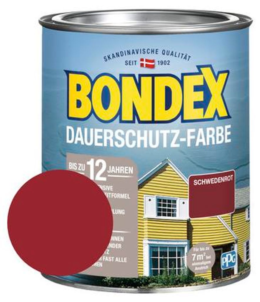 BONDEX Holzfarbe-Dauerschutzfarbe schwedenrot 750 ml Produktbild 