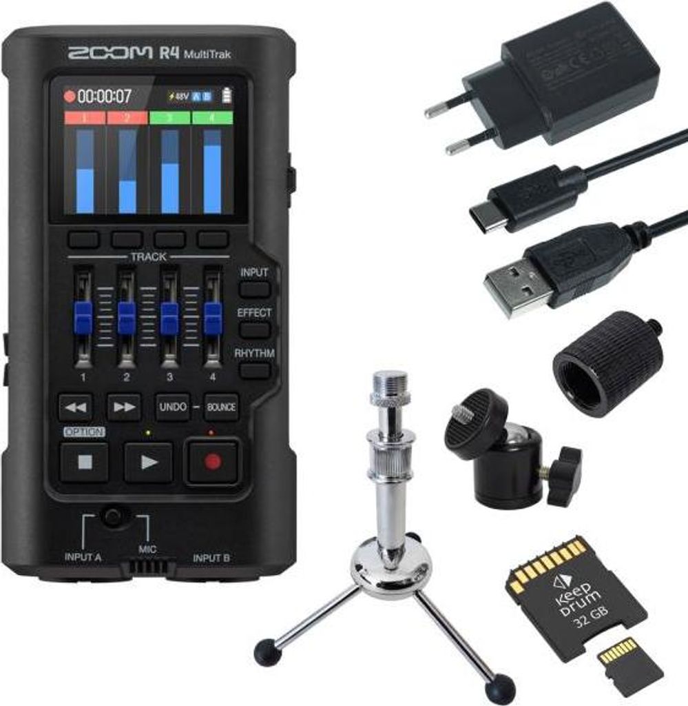 Zoom R4 MultiTrak Audio-Recorder mit Zubehör-Set