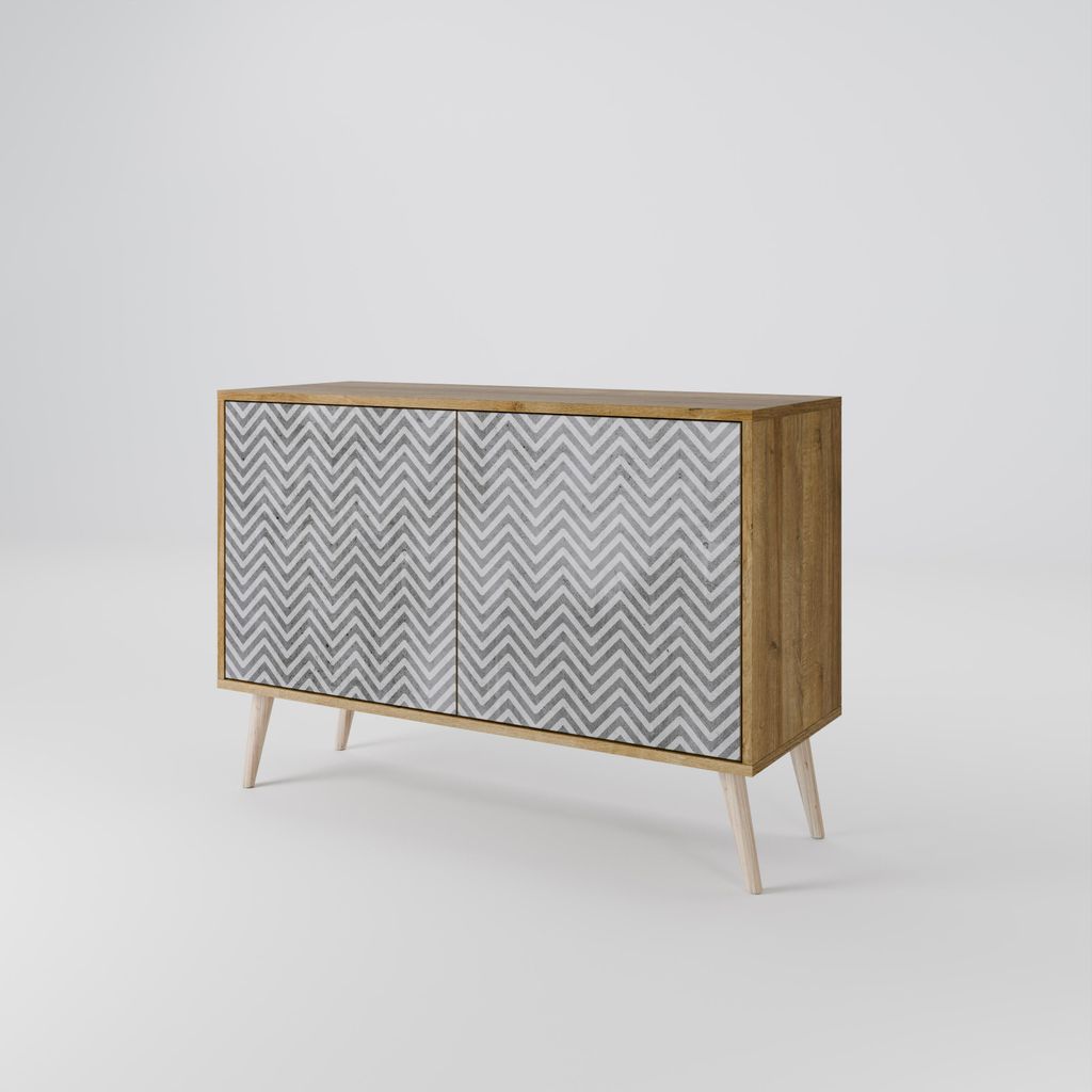 Spacerebels Kommode mit 2 Türen - Sideboard Komodenschrank - Highboard - Kleiderschrank Möbel - Wohnzimmer Schlafzimmer - 57,5×111×42 (HxBxT)