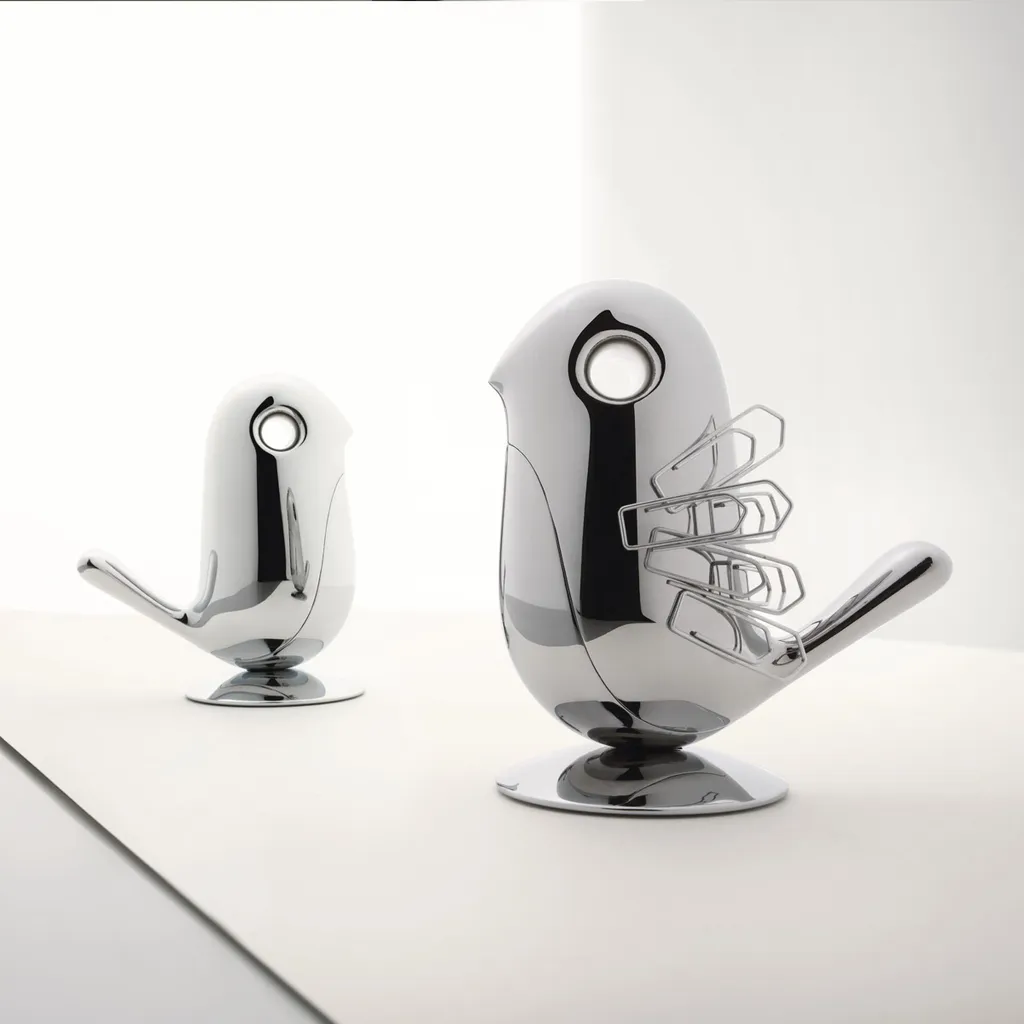 Range-trombones magnétique Alessi Chip en métal pour bureau design - 3