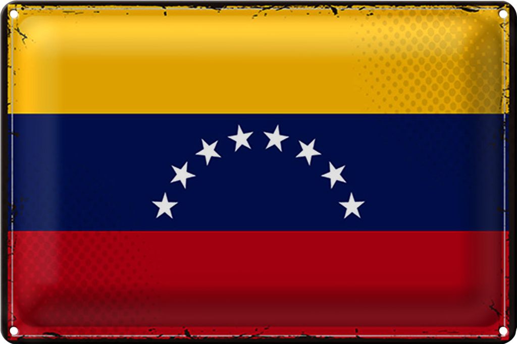 Blechschild Flagge Venezuela 40x30cm Retro Flag Venezuela