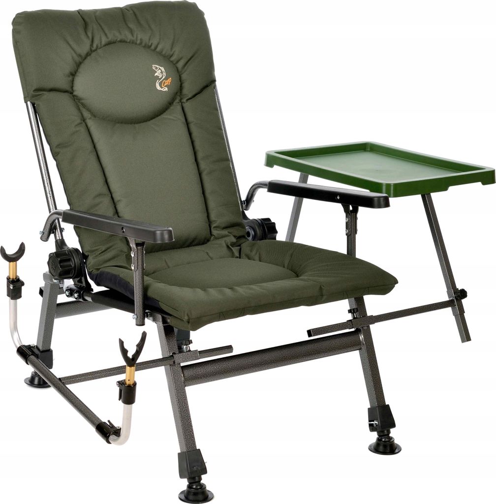 Angelstuhl mit Tisch und Rutenhalter Campingstuhl Produktbild 