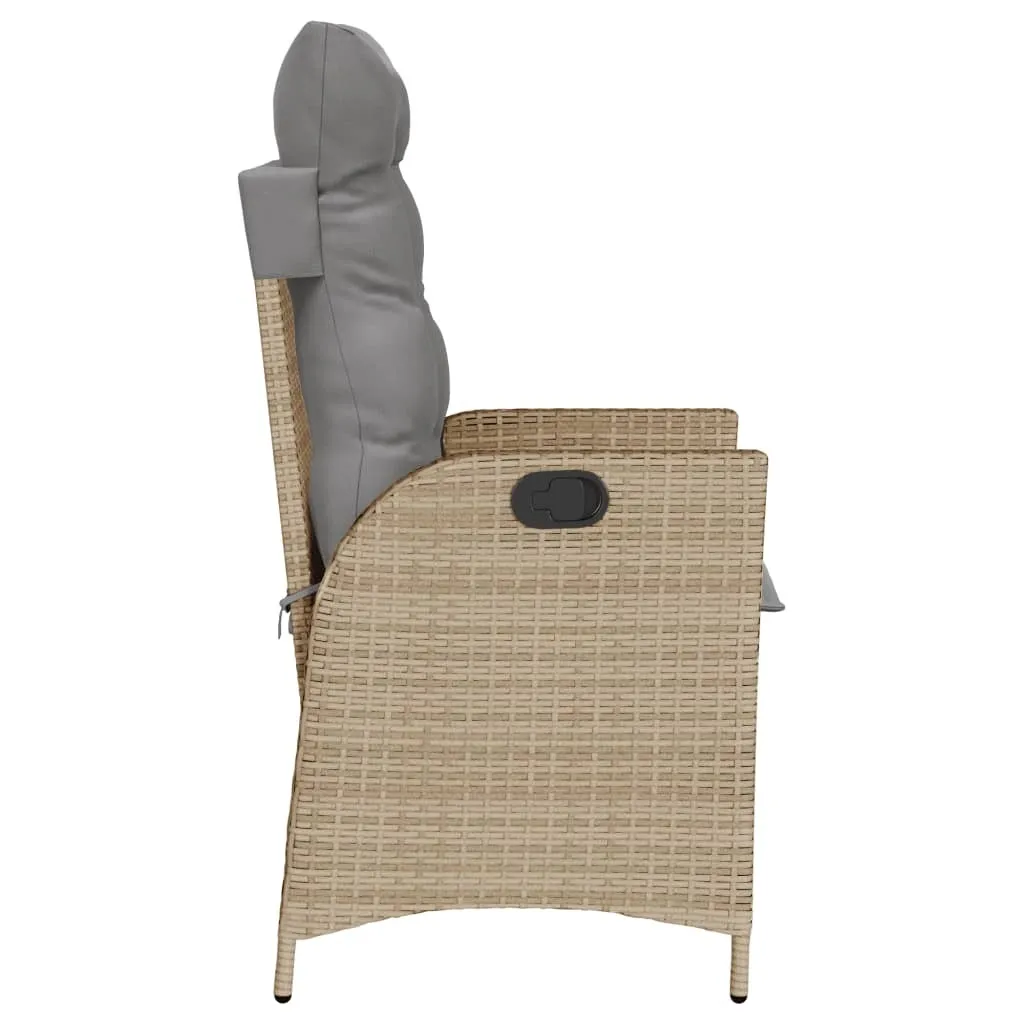 OFFERTA Poltrona vidaXL Reclinabile - Poly Rattan Beige Alta Qualità - 5