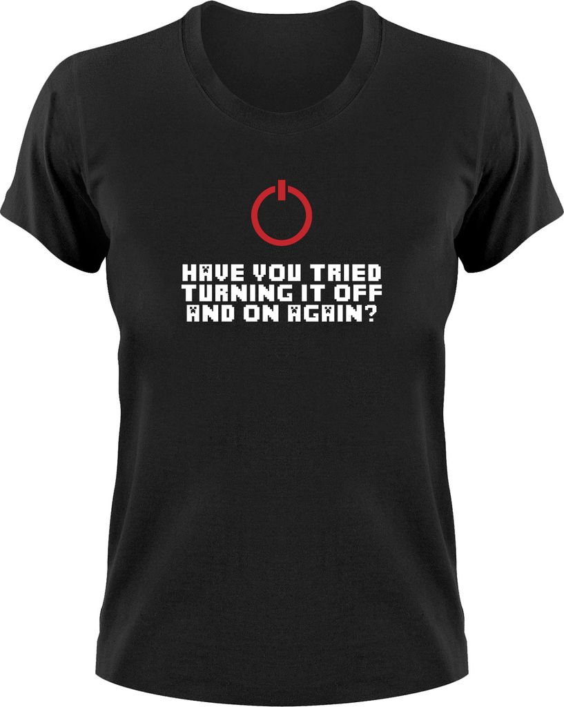 Styletex23 T-Shirt Have you tried turning it off and on again Fun, Damen schwarz, L