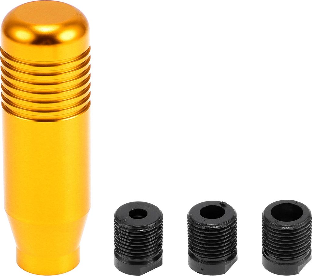 Auto Schaltknauf, 8,5 cm Universal fš¹r Automatik- und Schaltgetriebe mit 3 Adaptern aus Aluminiumlegierung in Goldton, 1 Stš¹ck