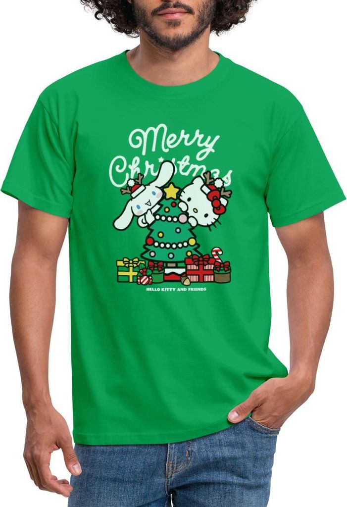 Spreadshirt Hello Kitty Und Cinnamoroll Weihnachten Männer T-Shirt, 4XL, Kelly Green