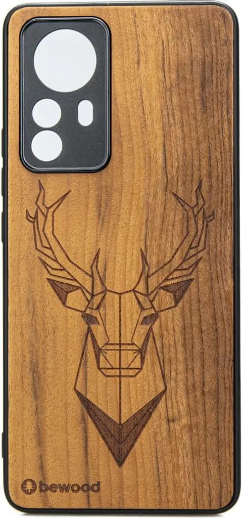 Coque Bewood Xiaomi 12 Lite en bois d'Imbuia véritable motif Deer