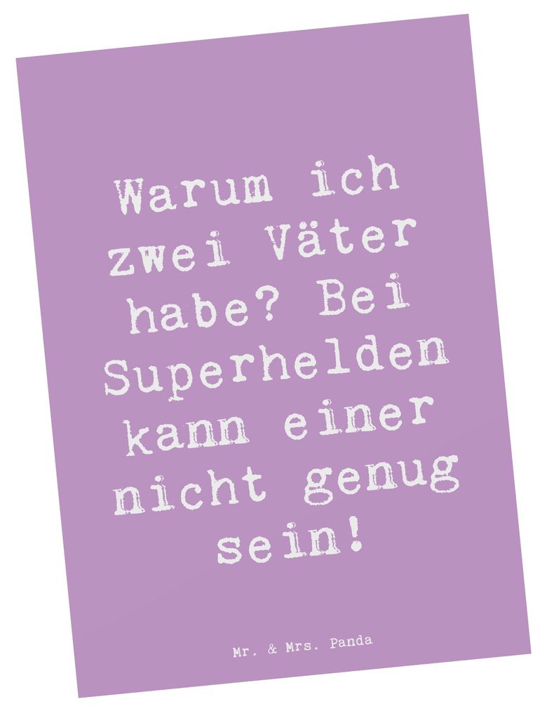 Mr. & Mrs. Panda Postkarte Spruch Superhelden Stiefvater - Produktbild 