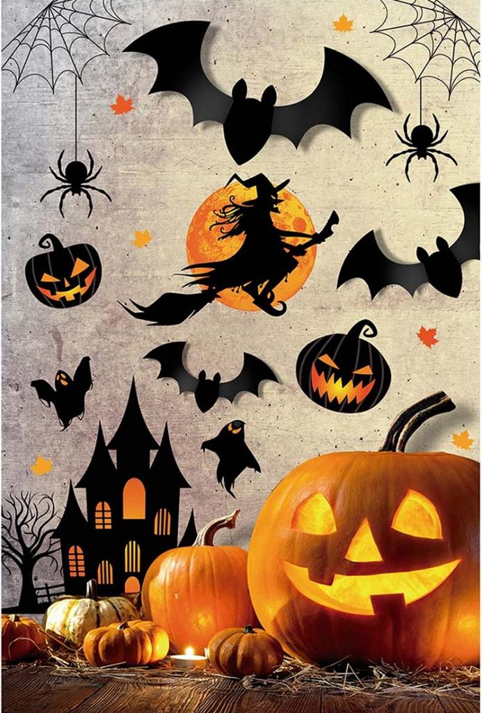 Wandsticker Halloween Motive Silhouetten Umrisse 16 tlg.