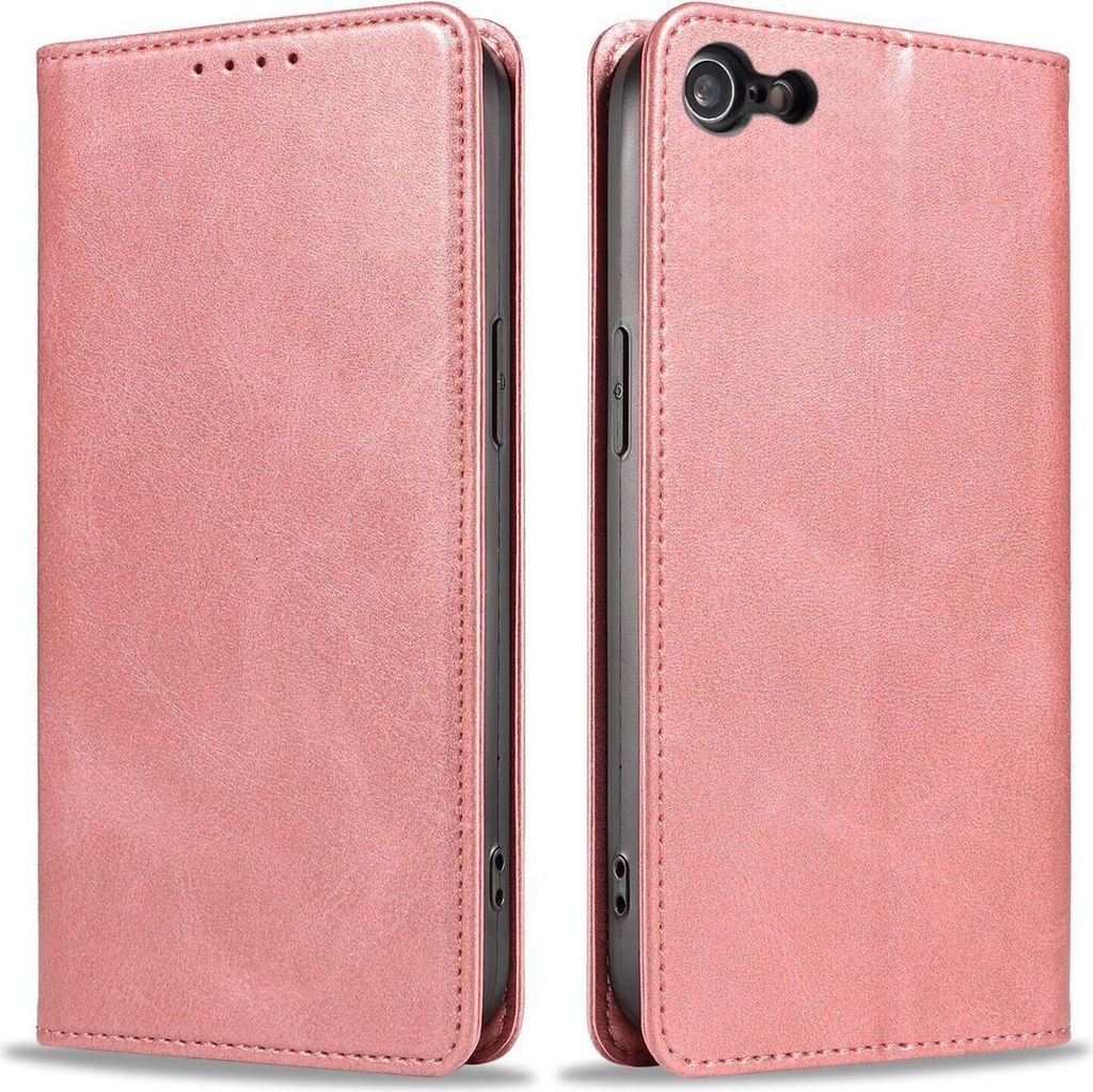 Handyhülle für Apple iPhone 7 / 8 / SE2020 Kunstleder Flip Cover Hülle Handytasche Case Kartenfach Farbe: Rosa