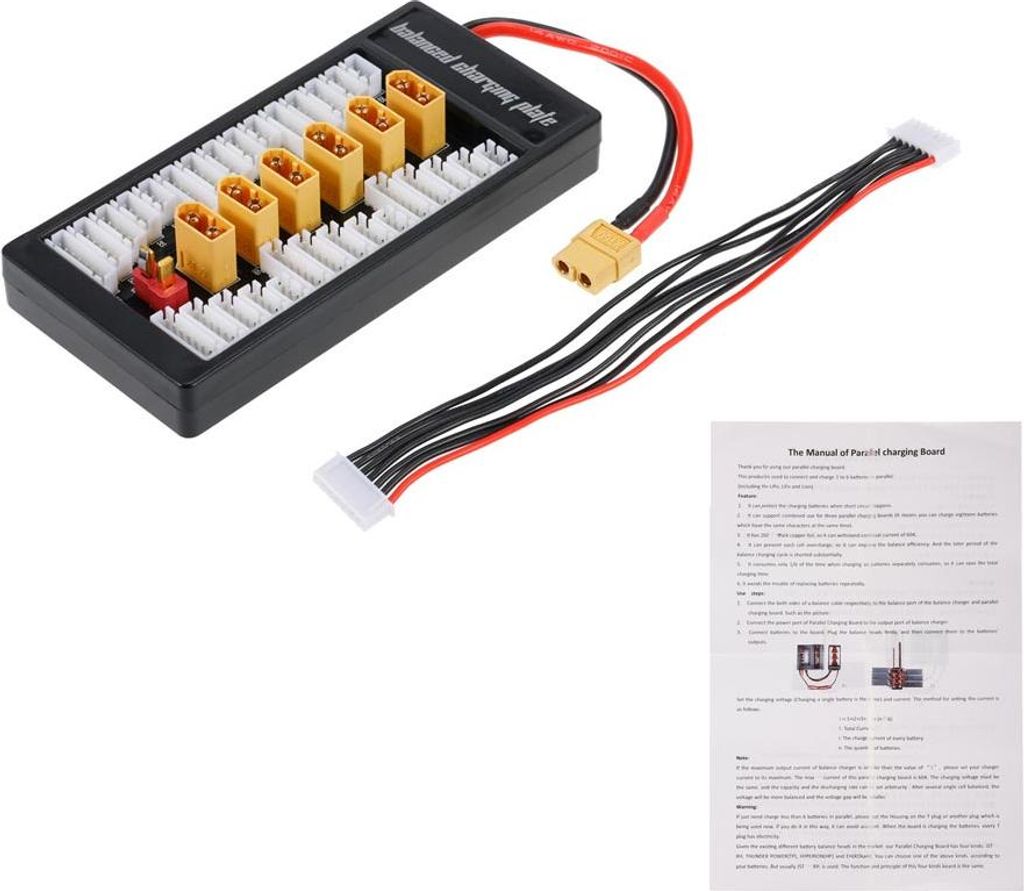 2-6S LiPo Akku Parallel Ladeadapterplatine XT60 Stecker Balance Plate für Imax B6 B6AC