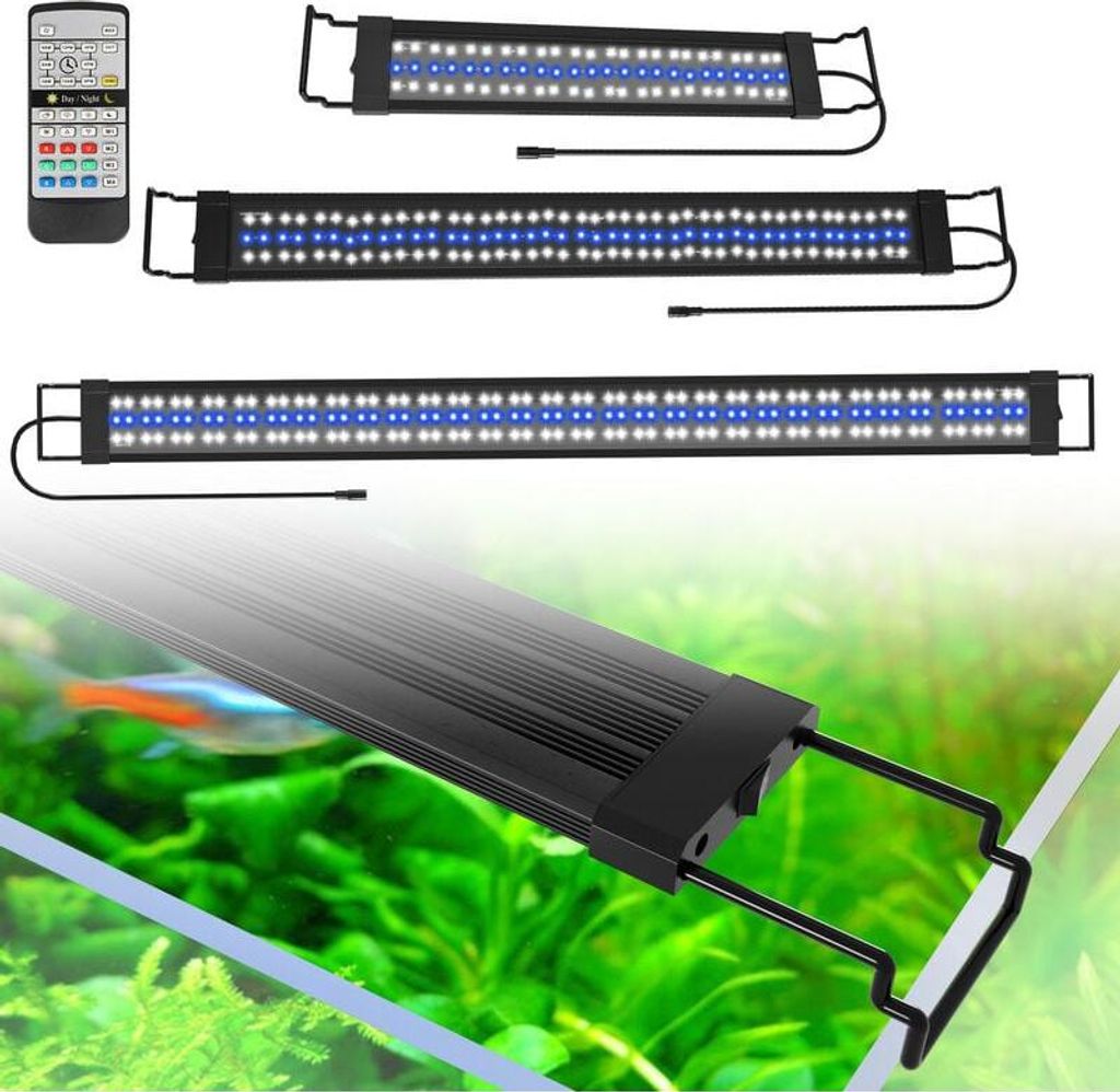 RGB-LED-Aquarienleuchte mit kabelloser Fernbedienung, wasserdichte LED-Aquarienbeleuchtung, 90–120 cm