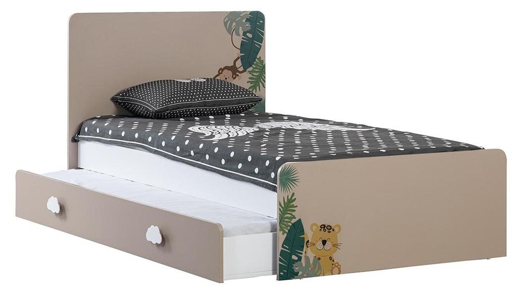 Design Mädchen Betten Kinderzimmer Bett Holz mit Polster Bettrahmen Neu