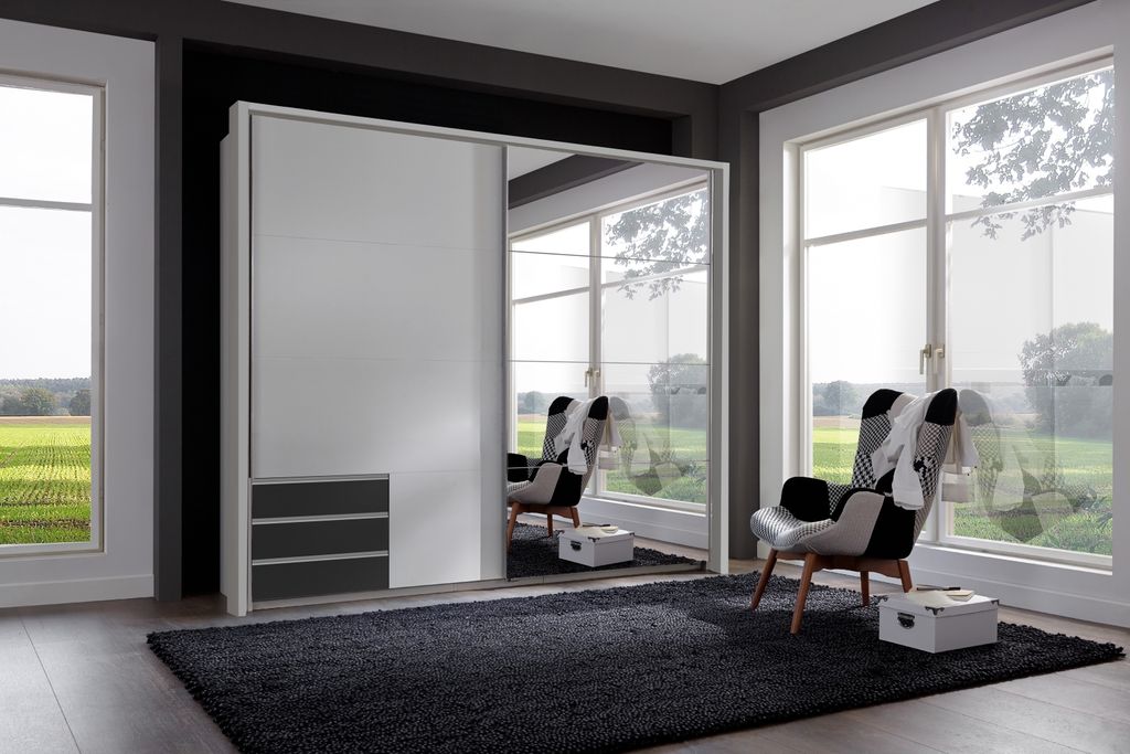 Schlafzimmer-Set >Seattle< in Weiß - 228x213x65cm (BxHxT)