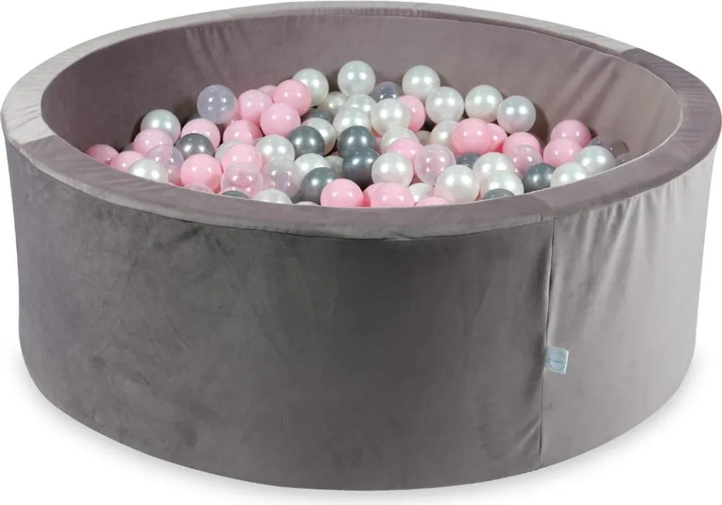 Grande piscine à balles 110x40 velours violet et 500 balles perle