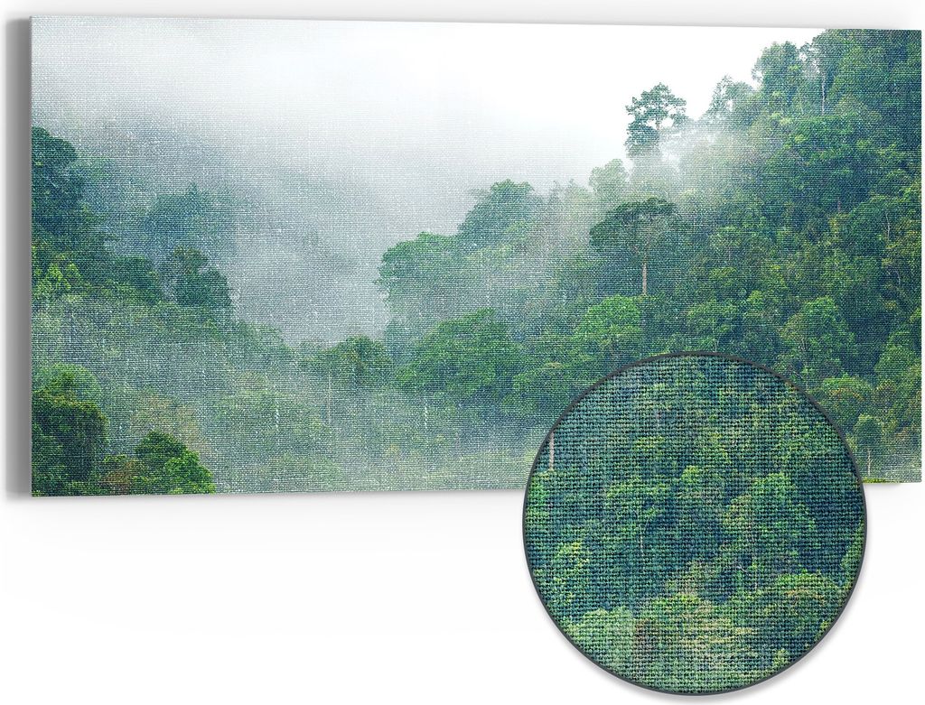 DEQORI Hybrid Leinwand Bild 60x30 cm 'Thailands Mystik' Wandbild Glas flach modern