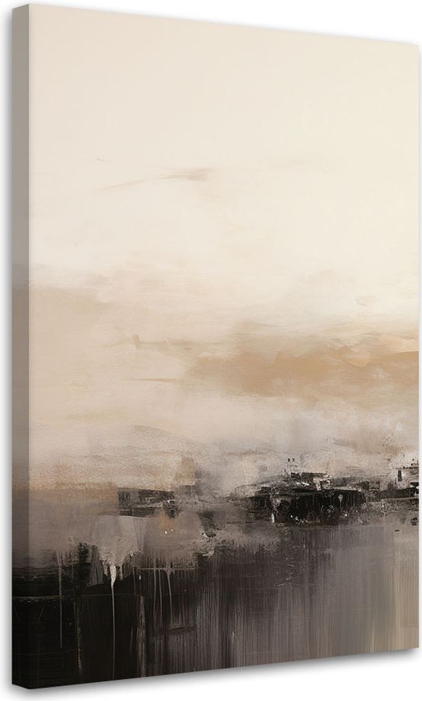 Leinwandbild Loft Abstrakt Beige 80x120 Feeby Beige bild für die wand bereit zum aufhängen