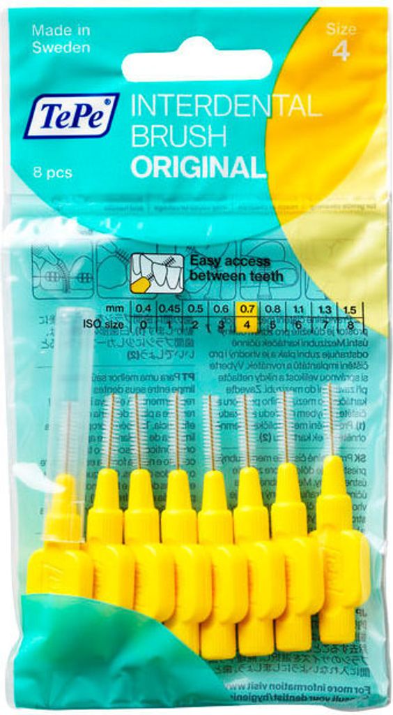 TePe Interdentalbürsten gelb 0.7mm 8er Beutel Produktbild 