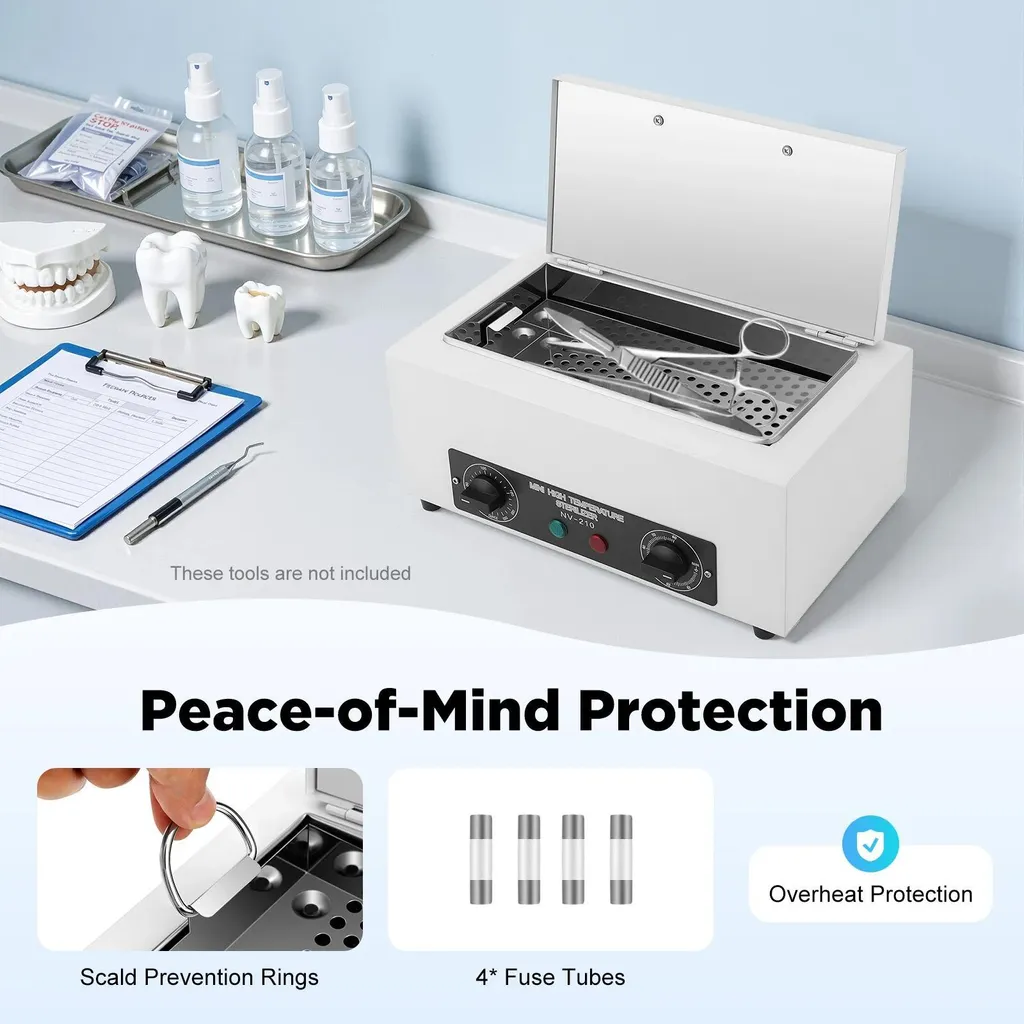 Appareil de stérilisation à chaleur sèche compact 220°C pour prothésiste