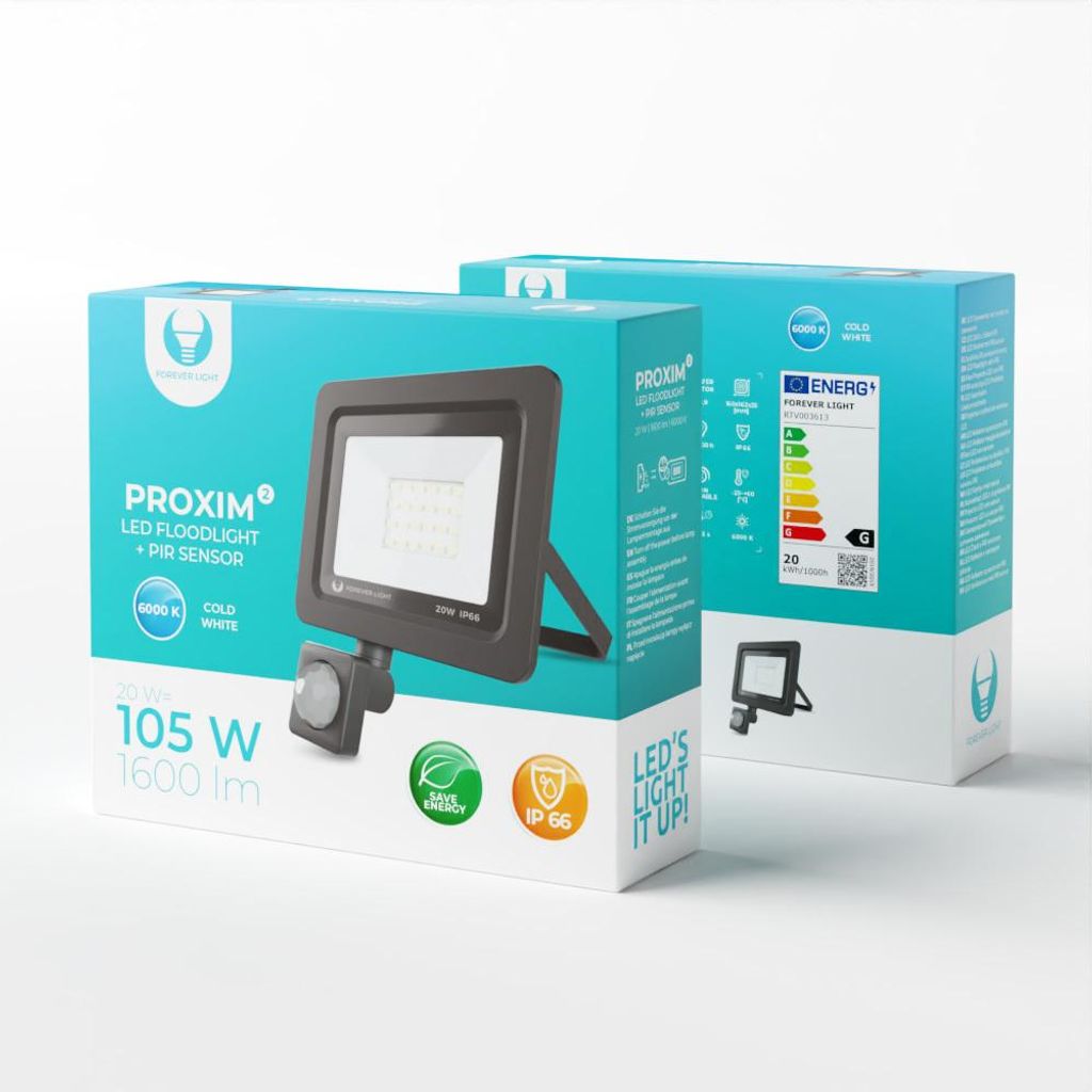Projecteur à LED PROXIM II 20W |6000K| PIR IP66 Forever Image du produit 