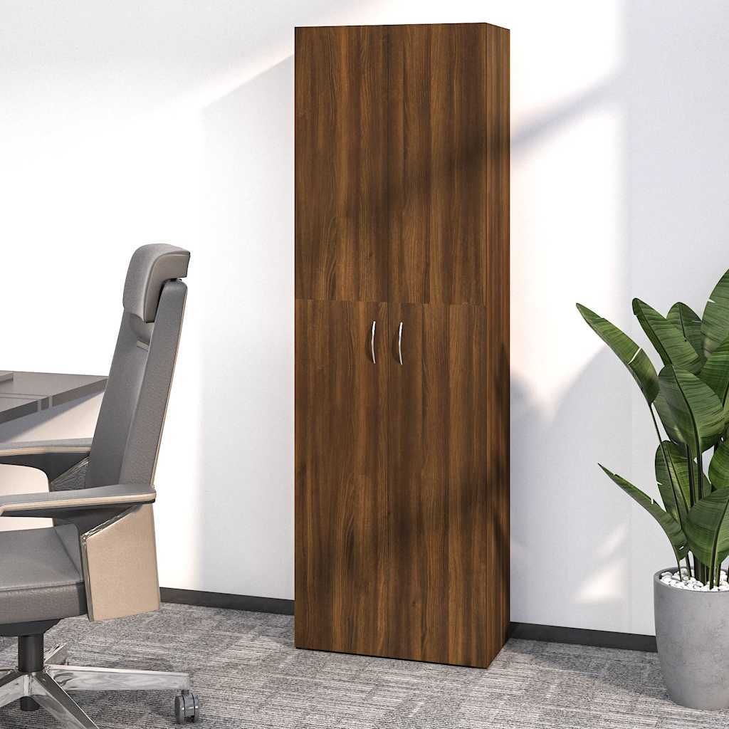 Szafka biurowa dąb brązowy 60x32x190 cm materiał Zdjęcie produktu 1