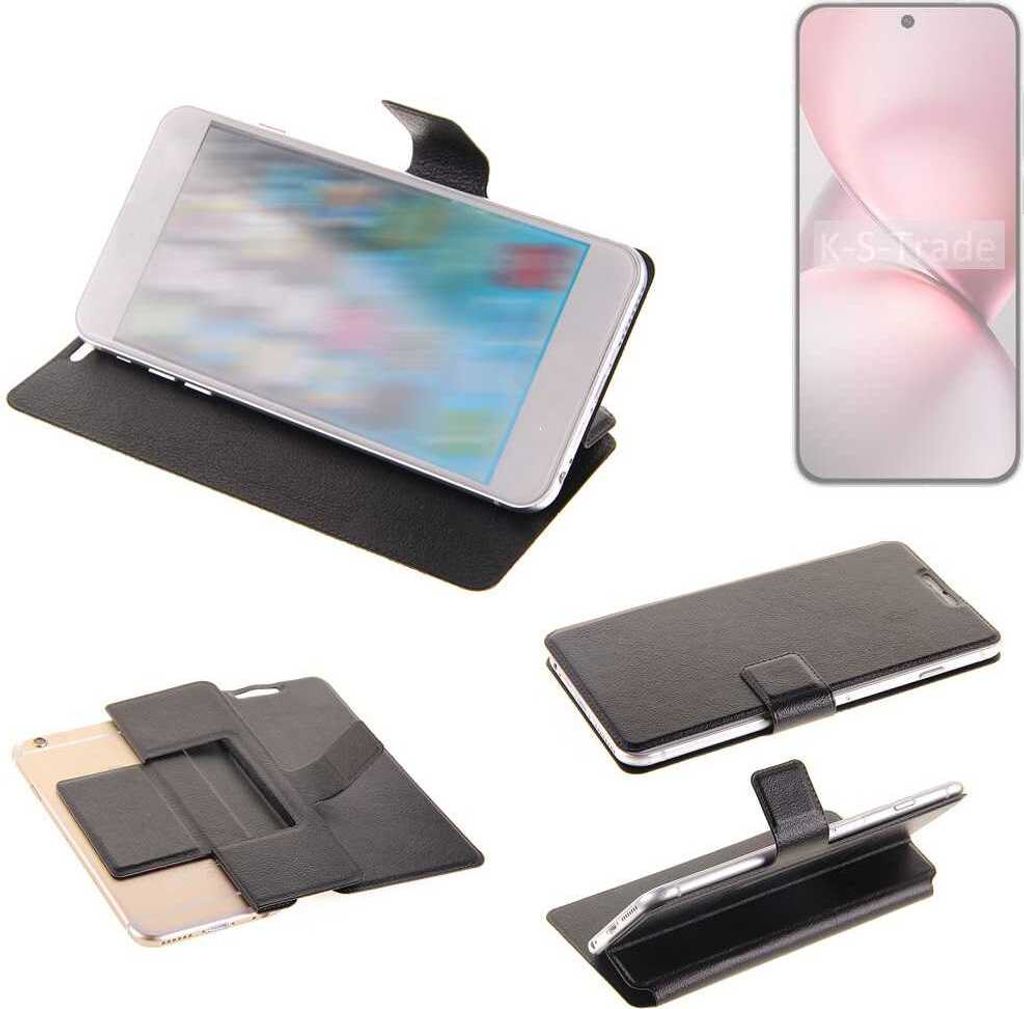 K-S-Trade Schutzhülle kompatibel mit Vivo X200 mini Schutzhülle Flip Cover Klapphülle Wallet Case Slim Handyhülle bookstyle schwarz