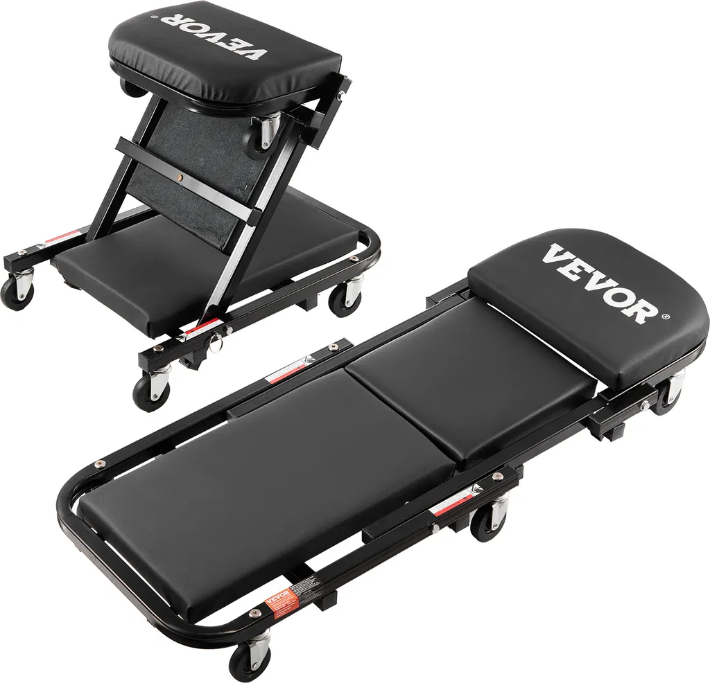 Fauteuil de mécanicien pliable pour maintenance et vidange auto