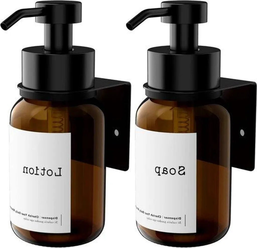 Distributeur mural shampoing et savon en verre 250 ml pour douche