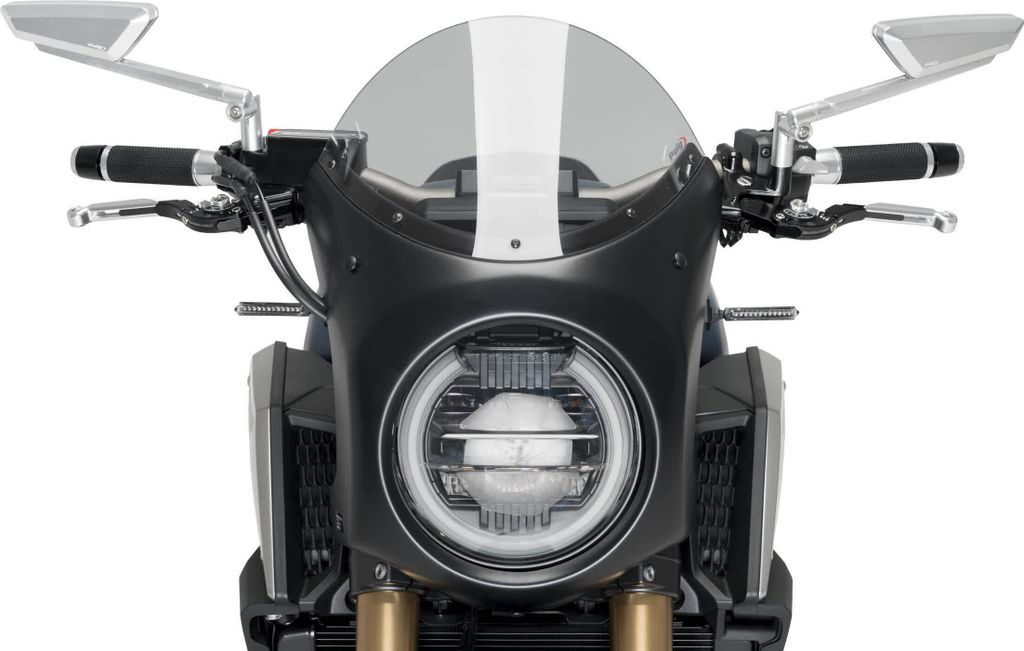 Cupolino PUIG semicarenato nero omologato ABE per Honda Immagine del prodotto 
