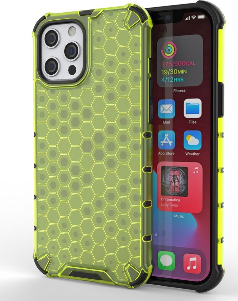 Mobigear Honeycomb iPhone 13 Pro Hülle Hardcase Backcover Stoßfest - Grün